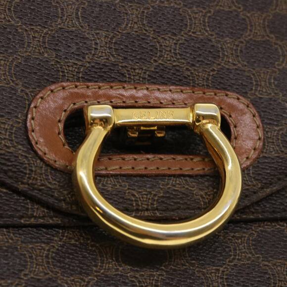 CELINE Macadam Canvas Hand Bag Pvc Leather Brown - Picture 9 of 16